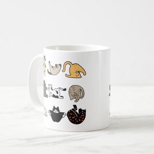 Namaste Yoga Cat Poses Koffiemok (Voorkant links)