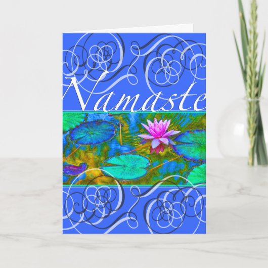 Namaste Yoga Dank je wel Elegant Lotus Blossom Bedankkaart (Voorkant)