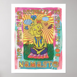 Namaste Yoga Dog Poster