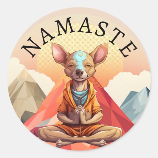 Namaste Yoga Dog Sticker (Voorkant)