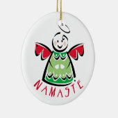 Namaste Yoga Engel Kerstmis Keramisch Ornament (Rechts)