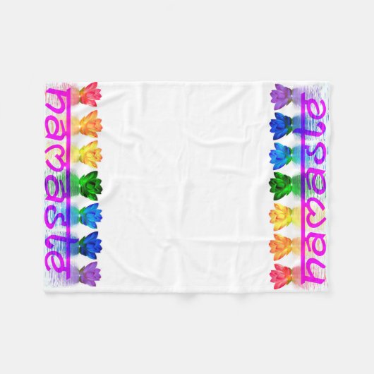 Namaste Yoga Fleece Throw Blanket (Voorkant (Horizontaal))
