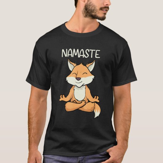 Namaste Yoga Funny Fox Meditation Animal T-shirt (Voorkant)