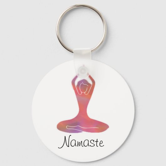 Namaste Yoga Girl Sleutelhanger (Voorkant)