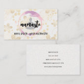 Namaste Yoga | Gold Floral achtergrond Visitekaartje (Voorkant / Achterkant)