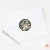 Namaste Yoga Gold Om Sign Breathe Ronde Sticker (Envelop)