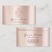 Namaste Yoga Hand Massage Logo Appointment Card Afsprakenkaartje (Voorkant / Achterkant)