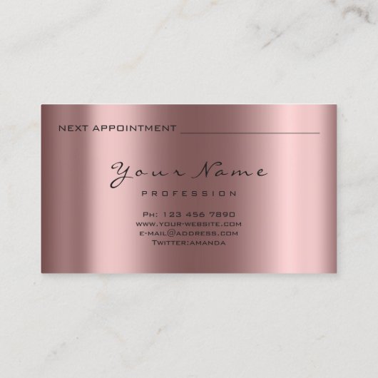 Namaste Yoga Hand Roos Gold Logo Appointcard Afsprakenkaartje (Achterkant)