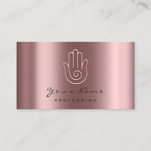 Namaste Yoga Hand Roos Gold Logo Appointcard Afsprakenkaartje (Voorkant)