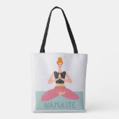 Namaste Yoga Illustratie Schattigee Canvas tas (Achterkant)