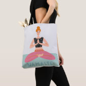 Namaste Yoga Illustratie Schattigee Canvas tas (Dichtbij)