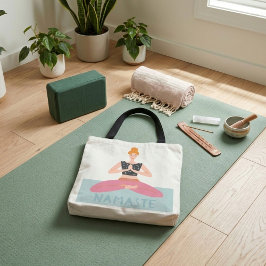 Namaste Yoga Illustratie Schattigee Canvas tas