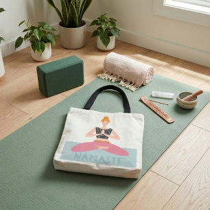 Namaste Yoga Illustratie Schattigee Canvas tas