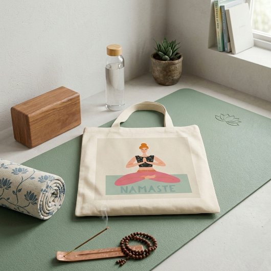 Namaste Yoga Illustratie Schattigee Canvas tas