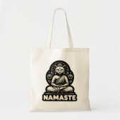 Namaste Yoga kat in een Boeddha pose Tote Bag (Voorkant)