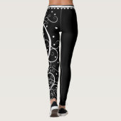 Namaste Yoga-Leggings - Zwarte en Witte Spiralen Leggings (Achterkant)