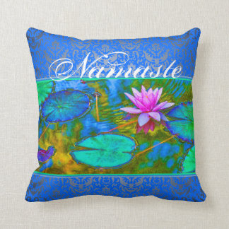 Namaste Yoga Lotus Blossom en Damask Kussen