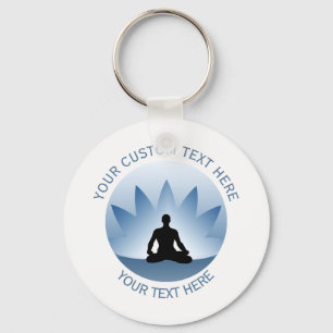Namaste Yoga Lotus Pose Flower Blue Sleutelhanger