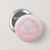 Namaste Yoga Lotus Pose Flower Pink Button (Voorkant /achterkant)