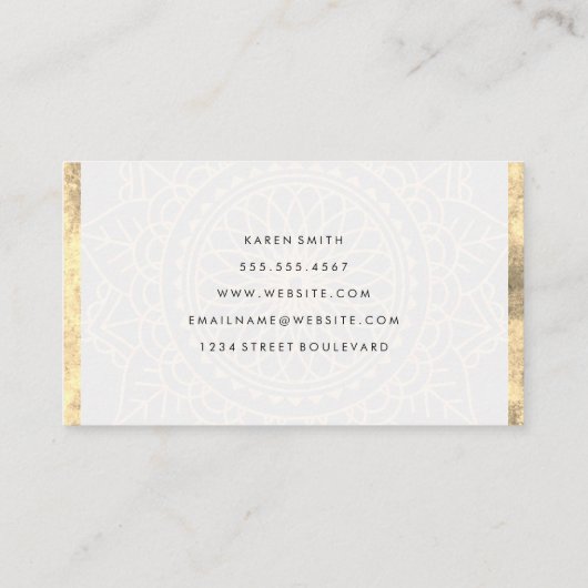 Namaste Yoga Lotus Position Gold Foil Visitekaartje (Achterkant)