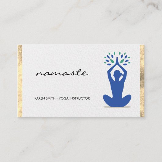 Namaste Yoga Lotus Position Gold Foil Visitekaartje (Voorkant)