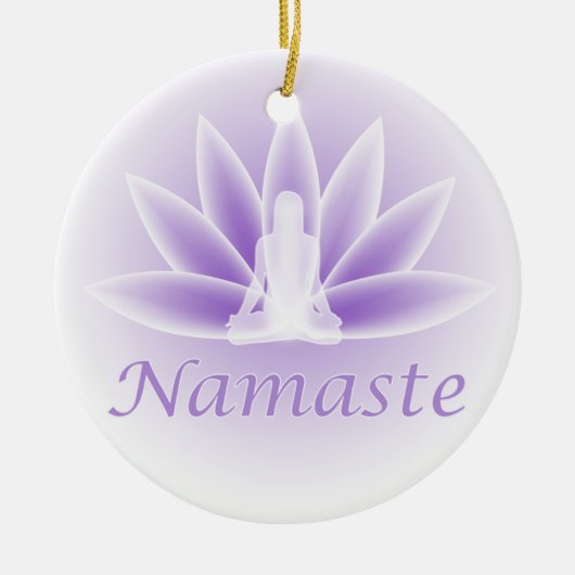 Namaste Yoga Lotus Vrouw Bloed Ornament (Voorkant)