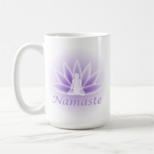 Namaste Yoga Lotus Woman Flower Violet Koffiemok