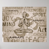 Namaste Yoga Love Charcoal Lotus Print (Voorkant)
