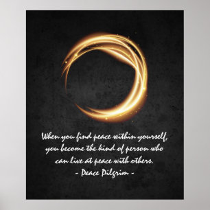 Namaste Yoga Meditation citeert Black Gold ZEN Sig Poster