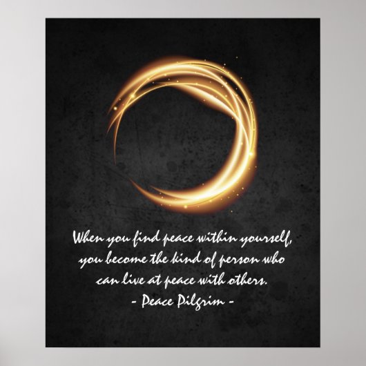 Namaste Yoga Meditation citeert Black Gold ZEN Sig Poster (Voorkant)