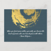 Namaste Yoga Meditation citeert Blue Gold ZEN Sign Briefkaart (Voorkant)