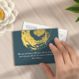 Namaste Yoga Meditation citeert Blue Gold ZEN Sign Briefkaart