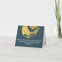 Namaste Yoga Meditation citeert Blue Gold ZEN Sign Kaart