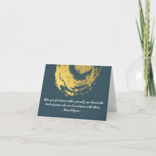 Namaste Yoga Meditation citeert Blue Gold ZEN Sign Kaart