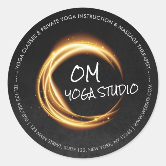Namaste Yoga Meditation Instructor Black Gold ZEN Ronde Sticker (Voorkant)