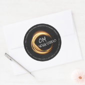 Namaste Yoga Meditation Instructor Black Gold ZEN Ronde Sticker (Envelop)