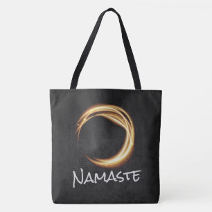 Namaste Yoga Meditation Instructor Black Gold ZEN Tote Bag