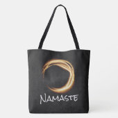 Namaste Yoga Meditation Instructor Black Gold ZEN Tote Bag (Achterkant)
