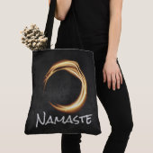 Namaste Yoga Meditation Instructor Black Gold ZEN Tote Bag (Dichtbij)
