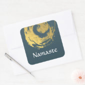 Namaste Yoga Meditation Instructor Blue Gold ZEN Vierkante Sticker (Envelop)