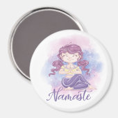 Namaste Yoga Meisje Magneet (Voorkant / Achterkant)