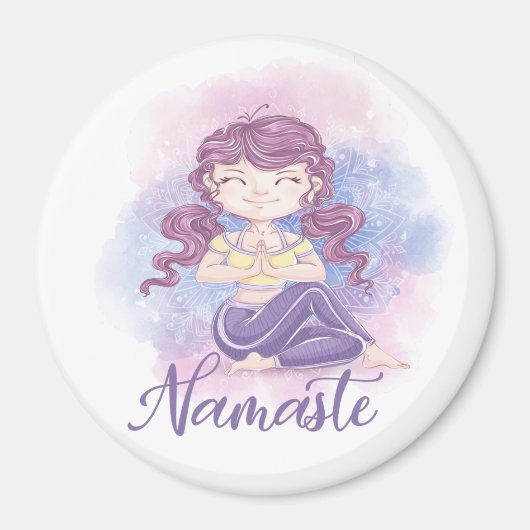 Namaste Yoga Meisje Magneet (Voorkant)