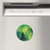 Namaste Yoga Meisje Ronde Magnet (Insitu (Vaatwasser))