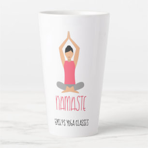 Namaste Yoga Pose Bedrijfsnaam Latte Mok