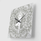 Namaste Yoga Pose | Mandala Pattern Vierkante Klok (Hoek)