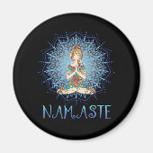 Namaste Yoga Pose met Chakra voor Yoga Lover min Magneet (Voorkant)
