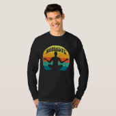 Namaste Yoga Pose Peace Meditate Zen Retro Sunset  T-shirt (Voorkant volledig)