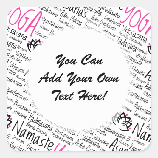 Namaste Yoga Posities Asana Poses Sanskriet namen Vierkante Sticker (Voorkant)