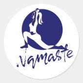 Namaste, yoga ronde sticker (Voorkant)
