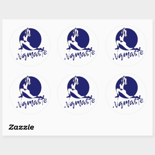 Namaste, yoga ronde sticker (Vel)